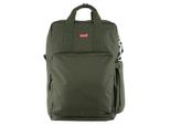 Cityrucksack LEVI'S, Gr. B/H/T: 27cm x 45cm x 14cm, grün (dunkelgrün), Polyester, unifarben, modisch, Rucksäcke, Freizeitrucksack, Schulrucksack, Arbeitsrucksack