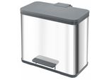 Hailo 0633-200 Separatore Di Rifiuti A Pedale ÖKo Trio Plus L - 3 X 9 L, Acciaio Inox