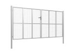 Cancello Da Giardino In Acciaio Zincato 415 X 225 Cm Argento