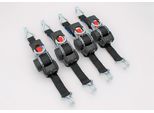 Cinghia Di Tensionamento Automatico/Cinghia Di Fissaggio, Lxl: 1,8 M X 25 Mm, Con Ganci A Punta, Nero, 4 Pezzi