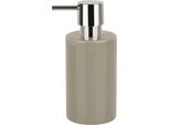 Dispenser Di Sapone Spirella "Tube"" | Con Pompa | Dispenser Di Sapone Liquido | Porcellana | 300Ml | Resistente E Robusto | Tortora/Grigio-Marrone"