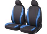 Walser Coprisedili Auto Dundee Con Cerniera, Coprisedili ZIPP-IT, 2 Coprisedili Anteriori Nero/Blu 11855