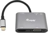 Equip 133483 Equip Adapter 5In1 Usb-C->Hdmi,Vga/Usb3.0,Pd,Aux,4K60Hz 0.15