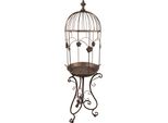 Portapiante Clayre & Eef Ø 33X127 Cm Marrone Grigio Ferro Fiori