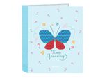 Raccoglitore Ad Anelli Blackfit8 Keep Growing Azzurro A4 (27 X 33 X 6 Cm)