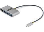 Startech.Com Hub USB-C Con Ethernet A 3 Porte - Adattatore Usb Type-C Con 3X USB-A E 1X Ethernet Gigabit - Splitter Usb C Alimentato Da Bus- Usb 3.0 5Gbps - Hub Portatile USB-C/USB-A - Cavo Integrato Da 30Cm - Gbe