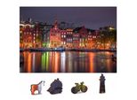 Puzzle In Legno Wooden City Night Amsterdam 2In1, 150 Pezzi Eco