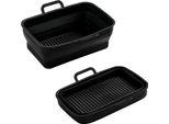 Inf Stampo In Silicone Pieghevole Quadrato Per Friggitrice Ad Aria 19,5X12,7X7 Cm Nero