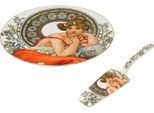 Home Elements Piatto Da Torta Rotondo Con Cucchiaio, Mucha Light