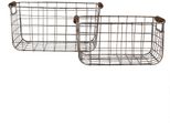 Clayre & Eef Cestino Portaoggetti Set Di 2 37X23X18 Cm Grigio Marrone Metallo