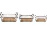 Cesto Portaoggetti Clayre & Eef Set Di 3 Cesti 38X28X11 Cm Grigio Marrone Ferro
