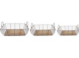 Cesto Portaoggetti Clayre & Eef Set Di 3 Cesti 35X25X11 Cm Grigio Marrone Ferro