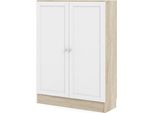 Libreria Base 2 Ante Struttura Rovere Decoro Bianco.