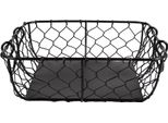 Clayre & Eef Cestino Portaoggetti 23X23X7 Cm Metallo Nero
