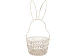 Clayre & Eef Cestino Portaoggetti Coniglio Ø 12X27 Cm Metallo Bianco