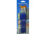 Pennelli Artistici Con Setole Sintetiche Gambo Blu Navy 6 Pz Linea Flamingo