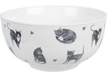 Ciotola Per Zuppa Clayre & Eef 500 Ml Gatti In Ceramica Bianca