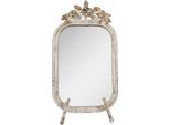 Clayre & Eef Specchio Da Tavolo 25X6X48 Cm Metallo Beige