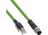 Inline® Industrie Netzwerkkabel, M12 4-Pin D-Kodiert St. Zu RJ45 St., Pur, 10M (40410)