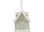Ornamento Natalizio Clayre & Eef Casa Di Pan Di Zenzero 6X4X8 Cm In Poliresina Verde