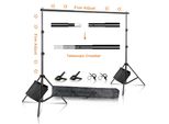 Supporto Per Sfondo Fotografico, Altezza Regolabile Fino A 200 Cm, Peso Di 3 Kg, 2 6Mx3M