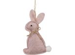 Ciondolo Pasquale Clayre & Eef Coniglio 10 Cm Cotone Rosa