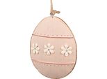 Ciondolo Uovo Di Pasqua Clayre & Eef 8 Cm In Metallo Rosa