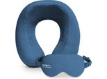 Set Da Viaggio Cuscino Da Viaggio In Memory Foam + Maschera Per Il Sonno Cuscino Per Il Collo Che Blocca La Luce, Copertura Per Aereo Rimovibile E Lavabile, Cuscino Per Il Collo E Maschera Per Gli Occhi Accessori Da Viaggio, Blu Scuro