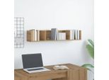 Vidaxl Scaffale Da Parete Per Cd Rovere Artigianale 100X18X18 Cm Materiale A Base Di Legno