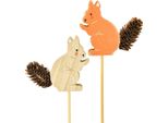 Scoiattolo Decorativo In Legno, Coda A Cono, Decorazione Autunnale Per Il Giardino, Natura Marrone