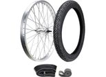 Ruota A Raggi 1,2X16 Pollici + Pneumatico Veerubber VRM087 2,25-16 (2 1/4 X 16) 38J Tt + Camera D'aria + Nastro Per Cerchioni Rimorchio Ciclomotore