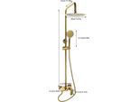 Set Di Colonne Doccia In Oro, Regolabili In Altezza, Struttura In Titanio Resistente, Oro