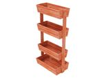 Letto Rialzato A 4 Livelli, Resistente Legno Di Abete Rosso, Accesso All'acqua Regolabile, Arancione