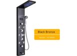 Pannello Doccia A Led Con Luce, Display Digitale Della Temperatura, Design Moderno, Nero 8009