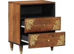 Vidaxl Comodino Marrone Miele 50 X 33 X 62 Cm In Legno Massiccio Di Mango