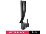 Rubinetto Da Lavabo, Design Contemporaneo, Comando Monocomando, Nero Opaco