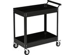 Carrello Portautensili, 3 Ripiani, Acciaio Laminato, Portata 150 Kg, Nero