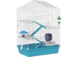 Gabbia Per Criceti, 5 Livelli, Funzioni Interattive, Design Spazioso, Blu Cielo, 58X36X81 Cm