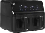 Friggitrice Ad Aria Calda Doppia, Capacità 8L, Potenza 2500W, Cestelli Indipendenti, Nero, Eu