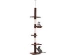 Albero Per Gatti, 5 Livelli, Materiale In Legno, Marrone