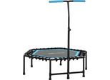 Trampolino Fitness, Impugnatura Regolabile, 3 Livelli, Cardio Training, Blu