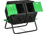 Compostiera, A Doppia Camera, In Metallo, 67X60X77 Cm, Nero