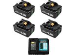 Batteria Agli Ioni Di Litio, Capacità 6000Mah, Tensione 18V, 4 Batterie 1 Caricabatterie