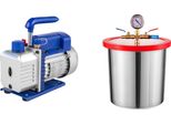 Pompa Per Vuoto, 4 Cfm, Camera In Acciaio Inox, 3 Galloni A 1 Stadio, Ue
