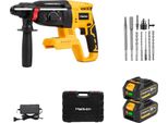 Trapano Elettrico A Percussione, Motore Brushless Da 1680W, 4 Modalità Versatili, 2Xbatteria Set-C