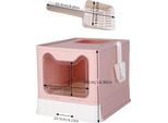 Lettiera Per Gatti, Design Facile Da Pulire, Cassetto Raccoglitore Rimovibile, Rosa
