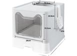 Lettiera Per Gatti, Design Facile Da Pulire, Cassetto Raccoglitore Rimovibile, Grigio