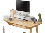 Supporto Per Monitor, Supporto Per Doppio Schermo, Regolabile In Altezza, Bianco