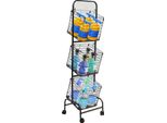 Scaffale Portaoggetti, Design A 3 Livelli, Mobilità Indipendente, Nero