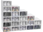 Scatole Per Scarpe - Scatole Impilabili - Set Da 20 - 33×23×14 Cm - Pp Trasparente - Pieghevoli - A Tenuta Di Polvere - Bianco